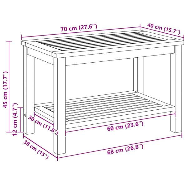 Couchtisch 90x50x45 cm Massives Akazienholz