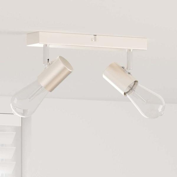 ARDEBO.de - Deckenstrahler 2 Wege verstellbar gebürsteter Nickel E27
