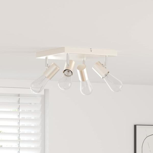 ARDEBO.de - Deckenstrahler 4-Wege verstellbar gebürsteter Nickel E27