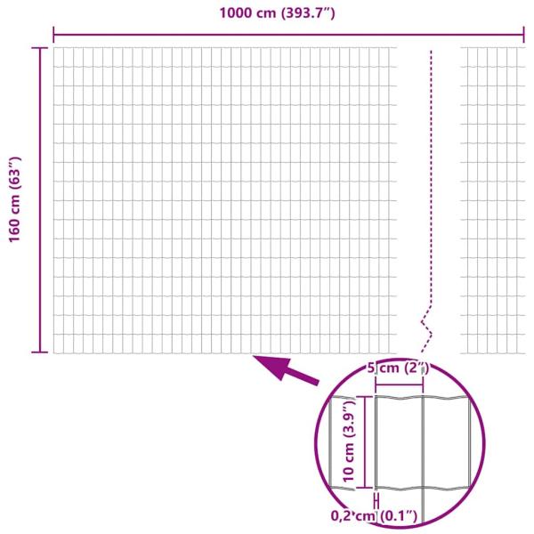 Eurozaun Grün 1.6x10 m Stahl