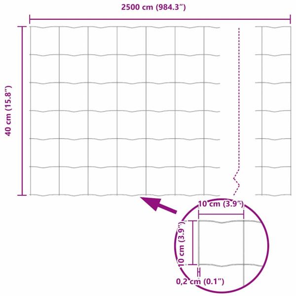 Eurozaun 0,4x25 m verzinkter Stahl