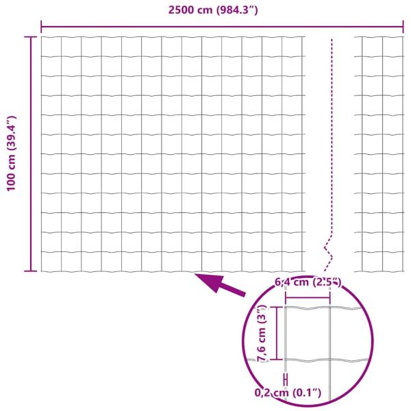 Euro Zaun 1x25 m Verzinkter Stahl