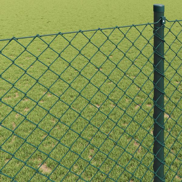 Maschendrahtzaun 25 x 0,6 m Stahl Grün