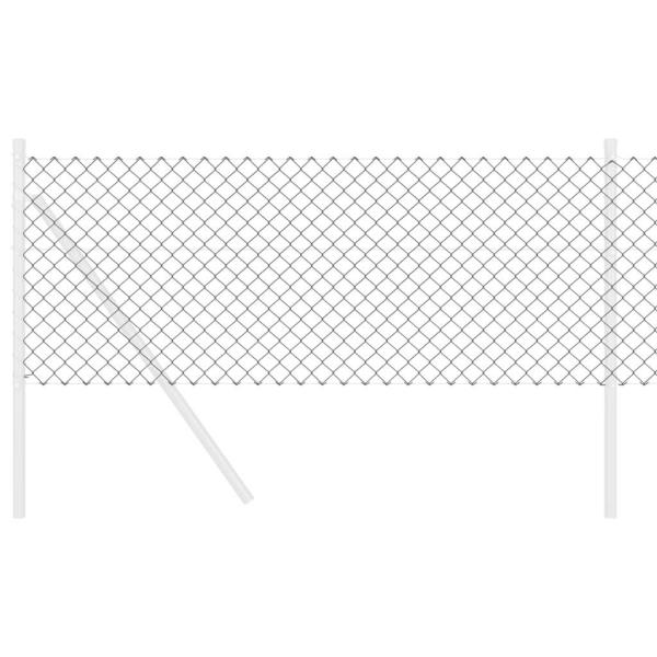 Kettenzaun grau 0,8x10 m Stahl