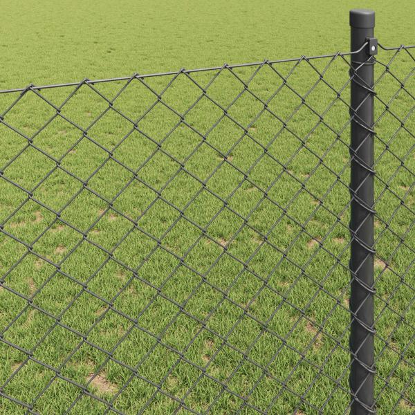 Kettenzaun Grau 0,4x25 m Stahl