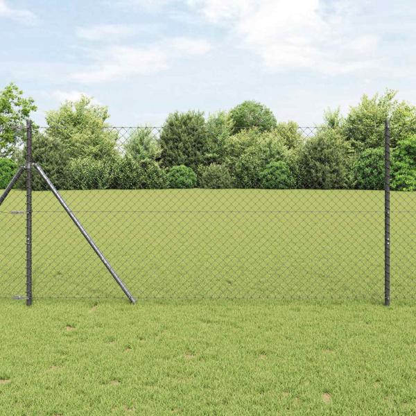 ARDEBO.de - Maschendrahtzaun 25 x 1 m Stahl Grau