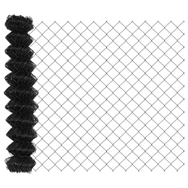 Maschendrahtzaun 25 x 1 m Stahl Grau