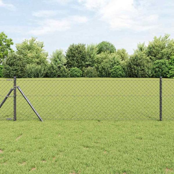ARDEBO.de - Kettenzaun Grau 0.4x25 m Stahl