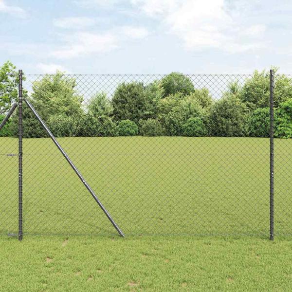 ARDEBO.de - Kettenzaun Grau 1,6x25 m Stahl