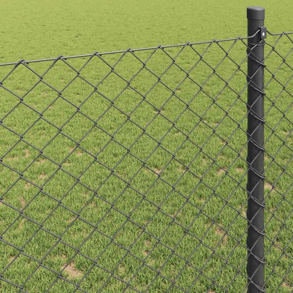 Kettenzaun Grau 1,6x25 m Stahl