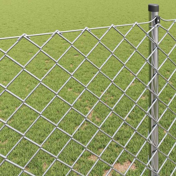 Kettenlinkzaun 0,4x25 m galvanisierter Stahl