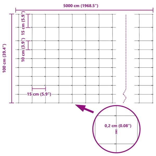 Feldzaun 1x50 m Verzinkter Stahl