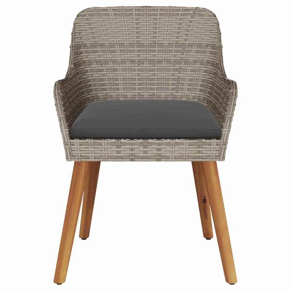 Gartenstühle mit Kissen 2 Stück Schwarz Poly Rattan