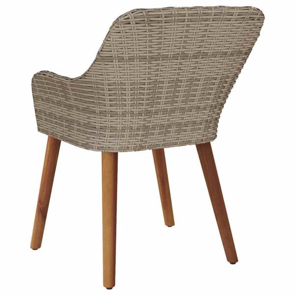 Gartenstühle mit Kissen 2 Stück Schwarz Poly Rattan