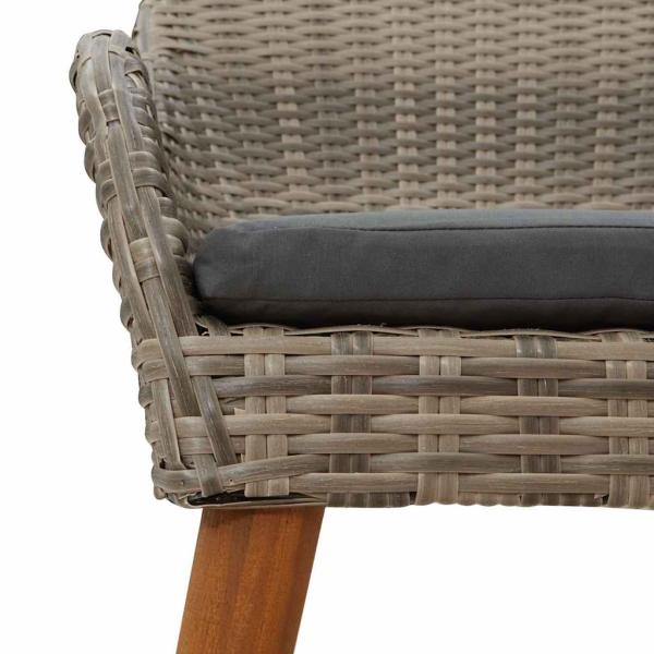 Gartenstühle mit Kissen 2 Stück Schwarz Poly Rattan