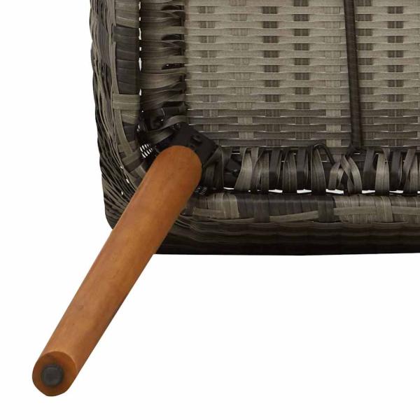 Gartenstühle mit Kissen 2 Stück Grau Poly Rattan