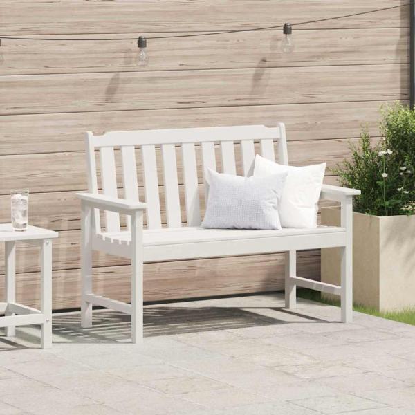 ARDEBO.de - Gartenbank Weiß 120 cm HDPE