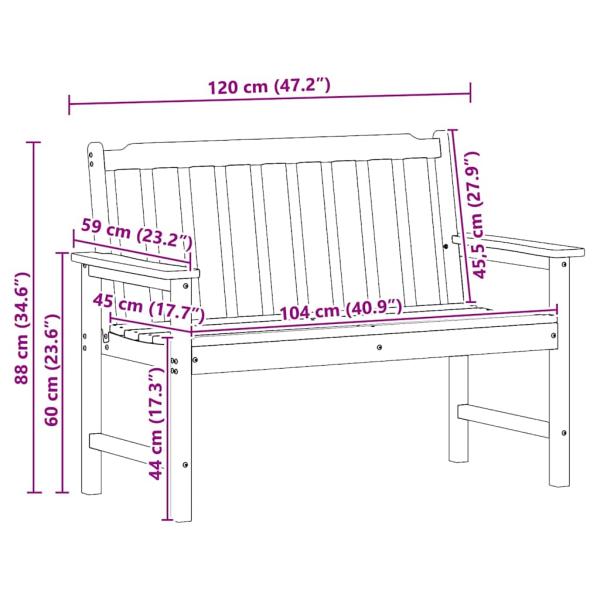 Gartenbank Weiß 120 cm HDPE