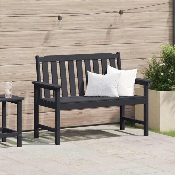 ARDEBO.de - Gartenbank Schwarz 120 cm HDPE