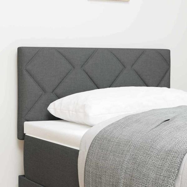ARDEBO.de - Kopfteil Diamantblöcke Design Dunkelgrau 80 cm Stoff