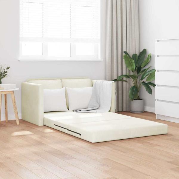 ARDEBO.de - Loveseat 2-Sitzer Creme Stoff, Holz 2-Sitzer Platz für mehrere
