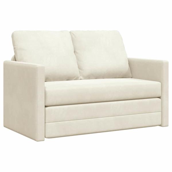 Loveseat 2-Sitzer Creme Stoff, Holz 2-Sitzer Platz für mehrere