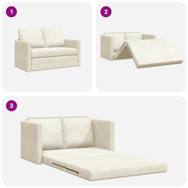 Loveseat 2-Sitzer Creme Stoff, Holz 2-Sitzer Platz für mehrere