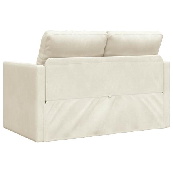 Schlafsofa Creme 204 x 122 x 60 cm Samt