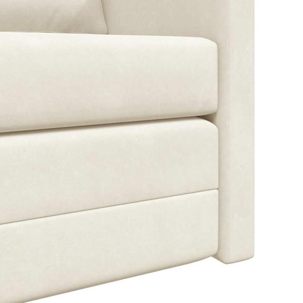 Schlafsofa Creme 204 x 122 x 60 cm Samt