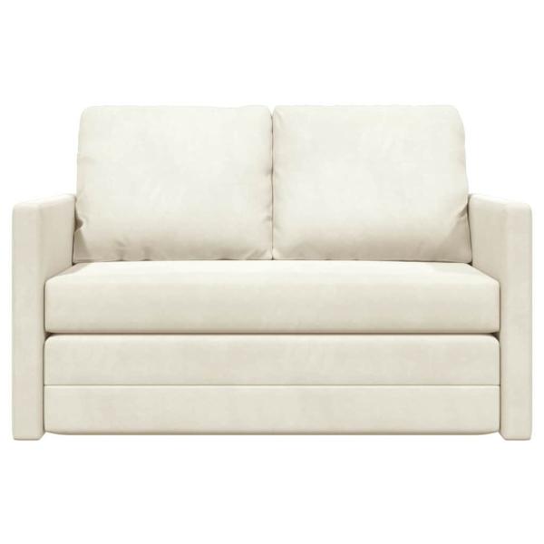 Loveseat 2-Sitzer Creme Stoff, Holz 2-Sitzer Platz für mehrere