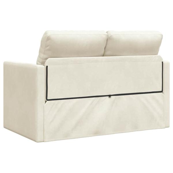 Loveseat 2-Sitzer Creme Stoff, Holz 2-Sitzer Platz für mehrere