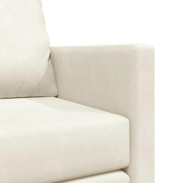 Loveseat 2-Sitzer Creme Stoff, Holz 2-Sitzer Platz für mehrere