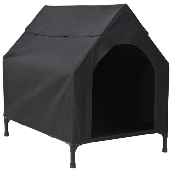 Hundehütte Schwarze Oxford-Stoff und Stahl