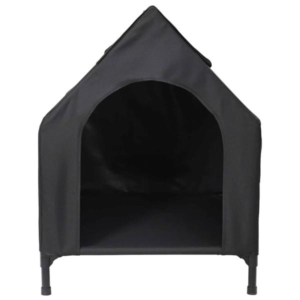 Hundehütte Schwarze Oxford-Stoff und Stahl