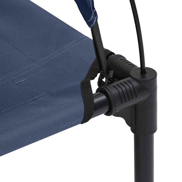 erhöhtes Hundebett mit abnehmbarem Dach Marineblau L Stahl