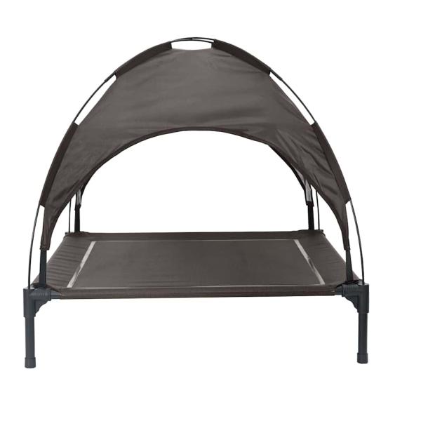 erhöhtes Hundebett mit abnehmbarem Dach Braun XL Stahl