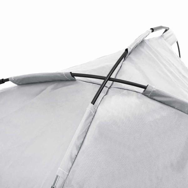 Hochgestelltes Hundebett mit abnehmbarem Dach Silbergrau XL Stahl