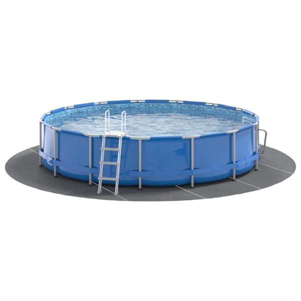 Runde Poolabdeckung Hellgrau Polyethylen Ø 610 cm