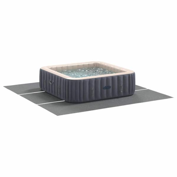 Quadratische Poolabdeckung Hellgrau Polyethylen 396 x 396 cm