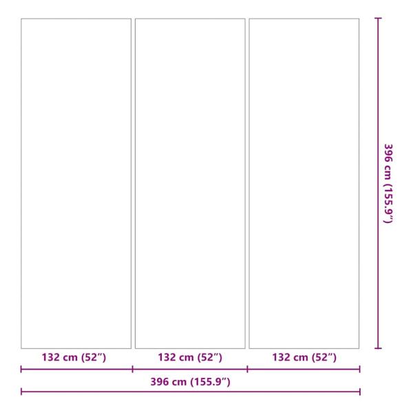 Quadratische Poolabdeckung Hellgrau Polyethylen 396 x 396 cm