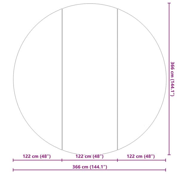 Runde Poolabdeckung Schwarz Kunststoff Ø 366 cm