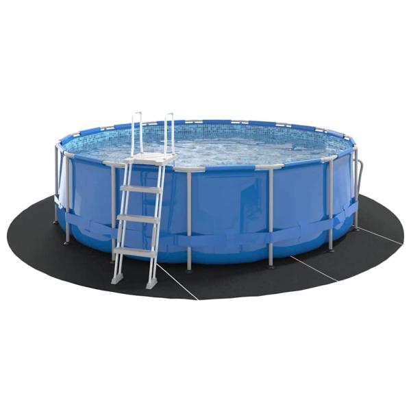 Runde Poolabdeckung Schwarz Kunststoff Ø 458 cm Poolabdeckung