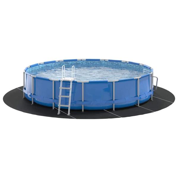 Runde Poolabdeckung Schwarz Kunststoff Ø 610 cm Wasserdicht