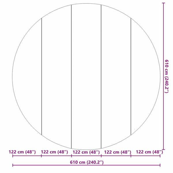 Runde Poolabdeckung Schwarz Kunststoff Ø 610 cm Wasserdicht