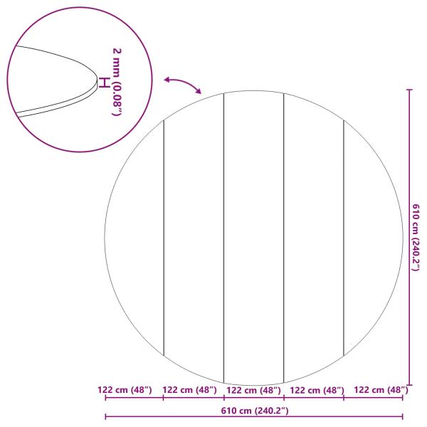 Runde Poolabdeckung Schwarz Kunststoff Ø 610 cm Wasserdicht