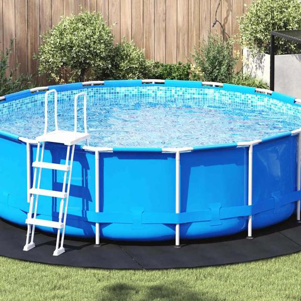 ARDEBO.de - Runde Poolabdeckung Schwarz Polyethylen Ø 396 cm Langlebig