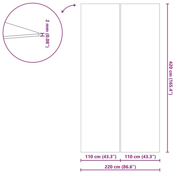 Rechteckige Poolabdeckung Schwarz Kunststoff 420 x 220 cm