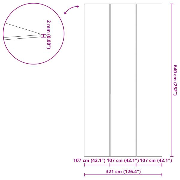 Rechteckige Poolabdeckung Schwarz Polyethylen 640 x 321 cm