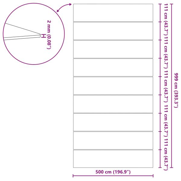 Rechteckige Poolabdeckung Schwarz Kunststoff 999 x 500 cm