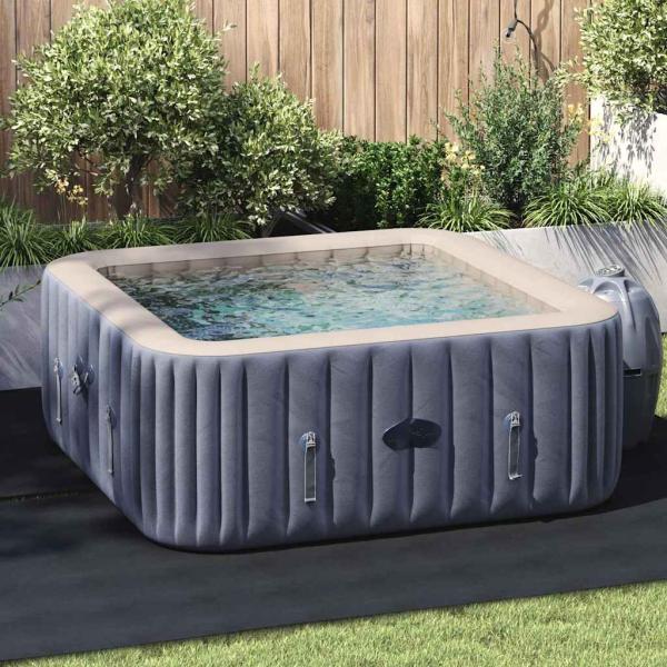 ARDEBO.de - Quadratische Poolabdeckung Schwarz Polyester 274 x 274 cm